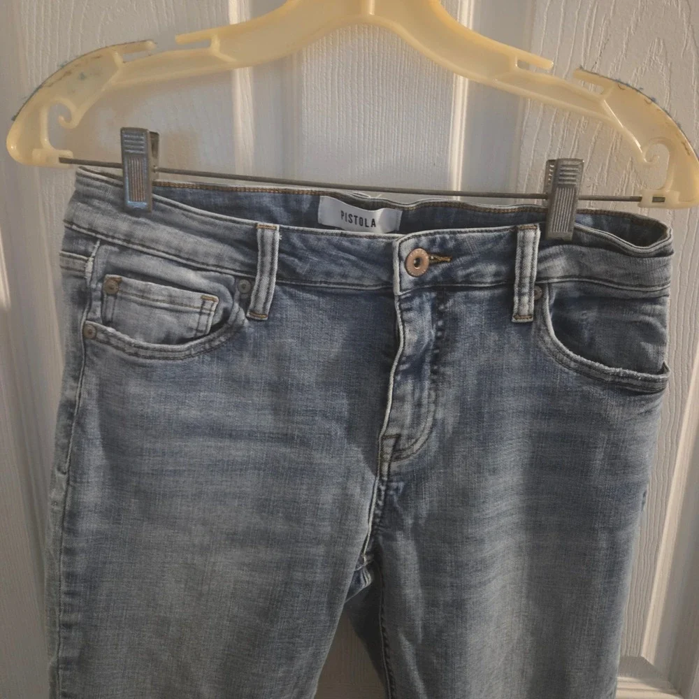 Pistola Womens Medium Wash Raw Hem Skinny Jeans Size 29 Denim Blue Basic Grunge